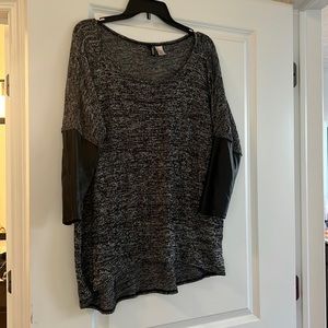 H&M shirt - leather sleeves